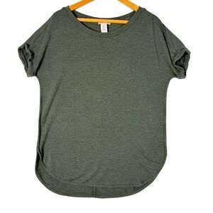 Matty M Olive Green Dolman Sleeve Tunic Top Women's Size M Curved Hem So Soft!